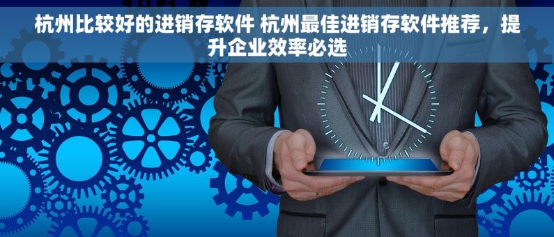 杭州比较好的进销存软件 杭州最佳进销存软件推荐，提升企业效率必选