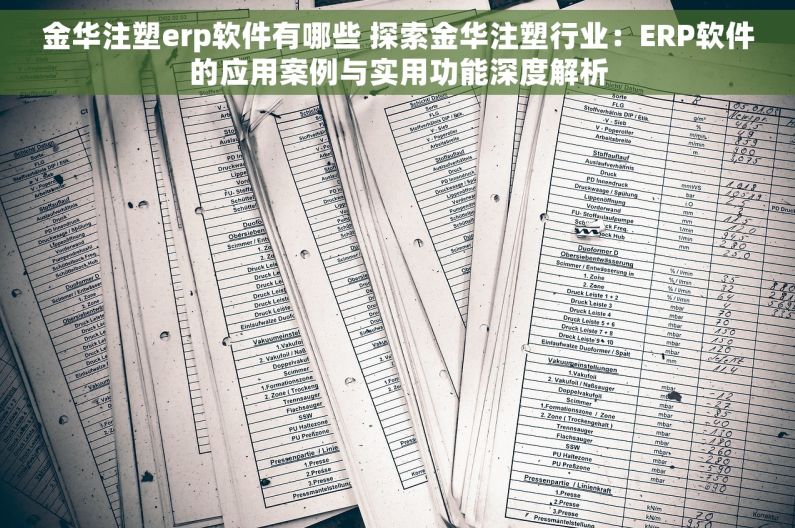 金华注塑erp软件有哪些 探索金华注塑行业：ERP软件的应用案例与实用功能深度解析