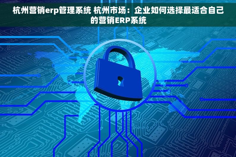 杭州营销erp管理系统 杭州市场：企业如何选择最适合自己的营销ERP系统