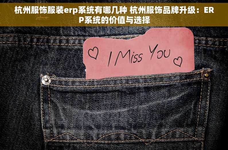 杭州服饰服装erp系统有哪几种 杭州服饰品牌升级：ERP系统的价值与选择