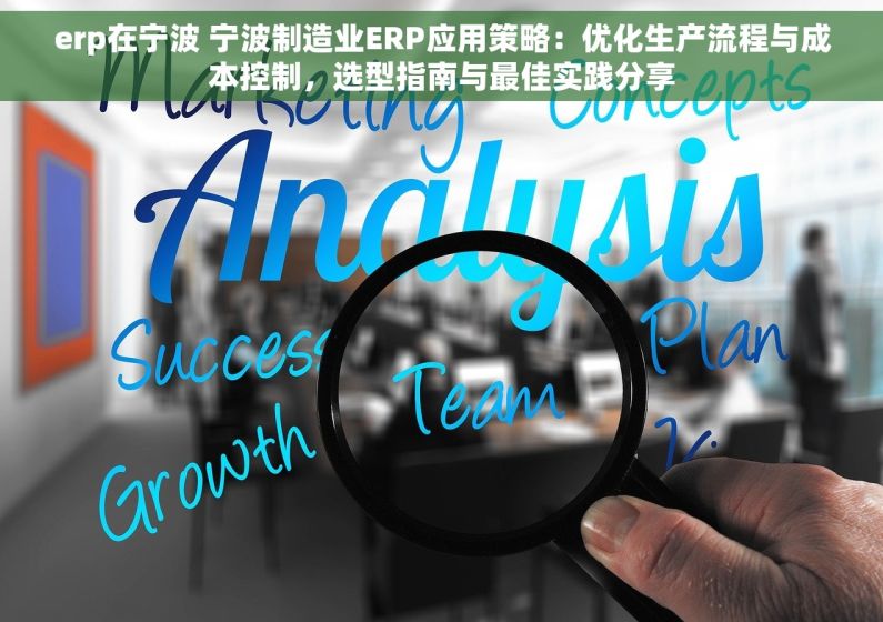 erp在宁波 宁波制造业ERP应用策略：优化生产流程与成本控制，选型指南与最佳实践分享