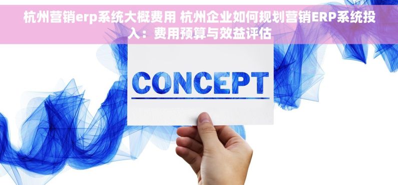 杭州营销erp系统大概费用 杭州企业如何规划营销ERP系统投入：费用预算与效益评估