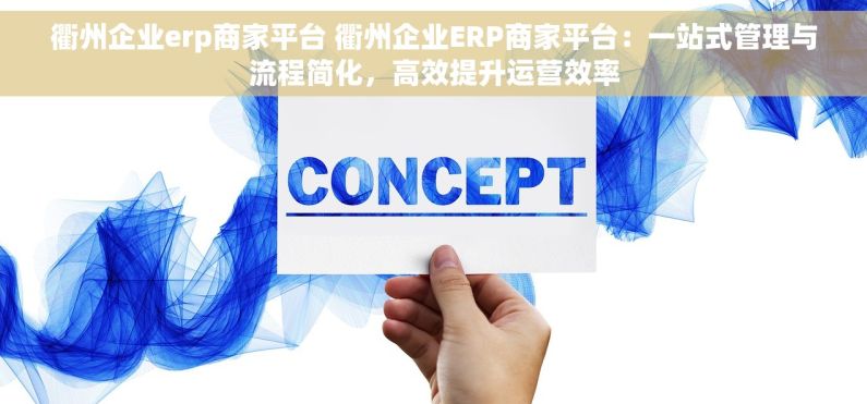 衢州企业erp商家平台 衢州企业ERP商家平台：一站式管理与流程简化，高效提升运营效率