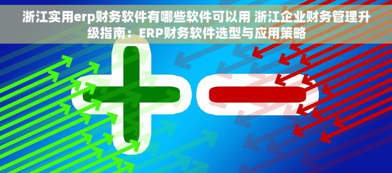浙江实用erp财务软件有哪些软件可以用 浙江企业财务管理升级指南：ERP财务软件选型与应用策略