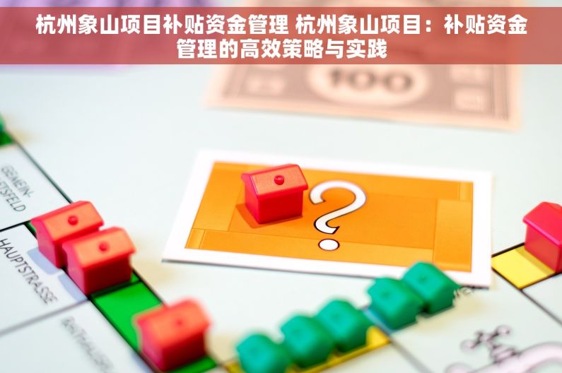 杭州象山项目补贴资金管理 杭州象山项目：补贴资金管理的高效策略与实践