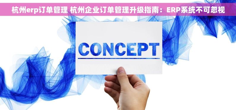 杭州erp订单管理 杭州企业订单管理升级指南：ERP系统不可忽视