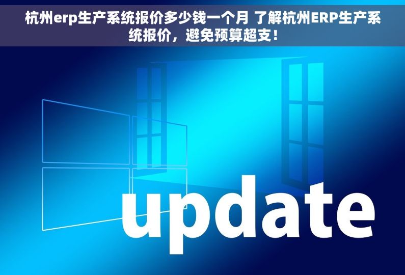 杭州erp生产系统报价多少钱一个月 了解杭州ERP生产系统报价，避免预算超支！