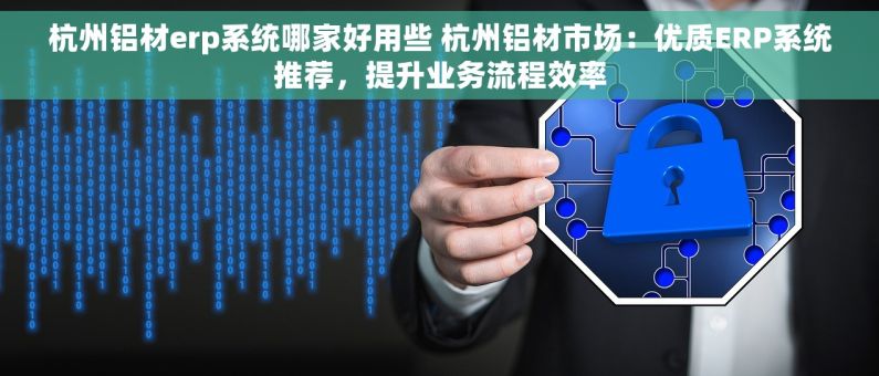 杭州铝材erp系统哪家好用些 杭州铝材市场：优质ERP系统推荐，提升业务流程效率