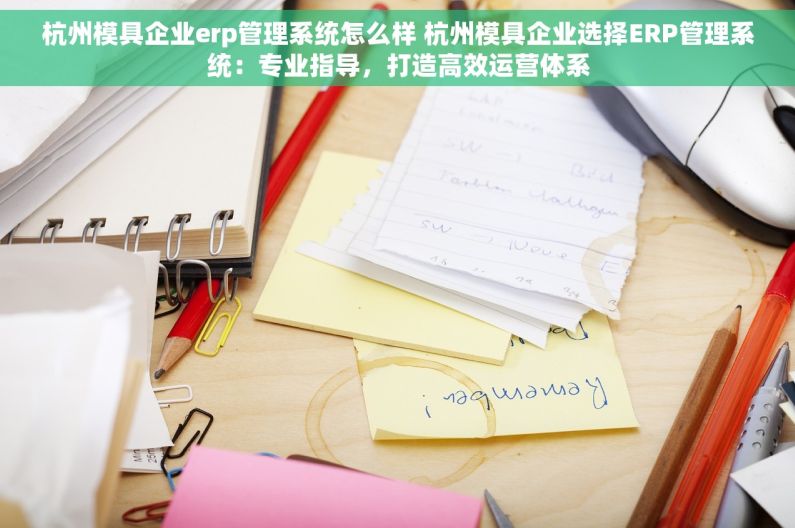 杭州模具企业erp管理系统怎么样 杭州模具企业选择ERP管理系统：专业指导，打造高效运营体系