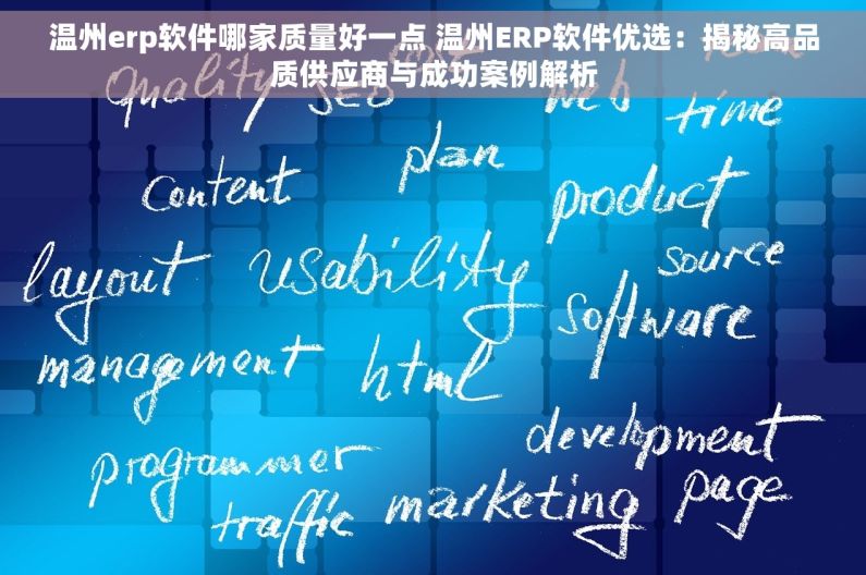 温州erp软件哪家质量好一点 温州ERP软件优选：揭秘高品质供应商与成功案例解析