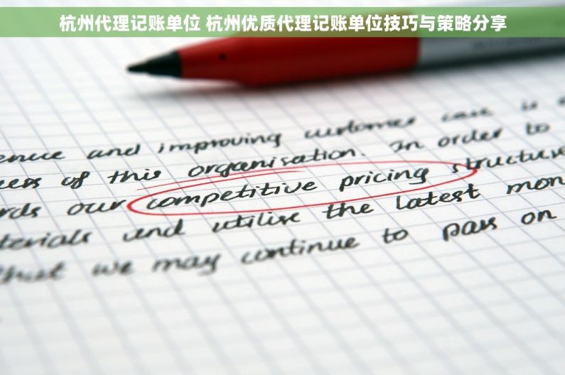 杭州代理记账单位 杭州优质代理记账单位技巧与策略分享