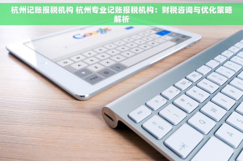 杭州记账报税机构 杭州专业记账报税机构：财税咨询与优化策略解析