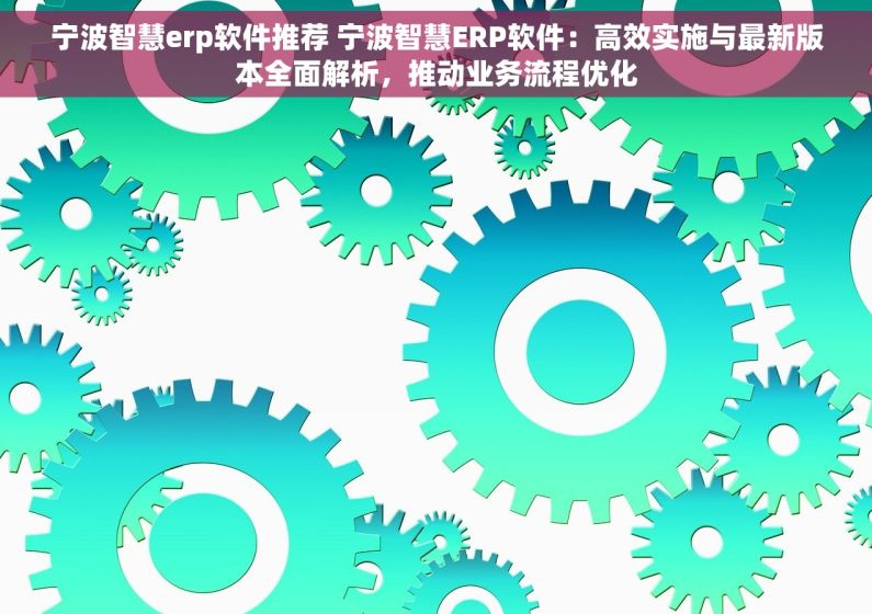 宁波智慧erp软件推荐 宁波智慧ERP软件：高效实施与最新版本全面解析，推动业务流程优化