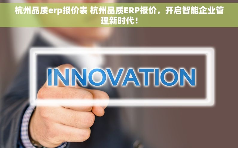 杭州品质erp报价表 杭州品质ERP报价，开启智能企业管理新时代！