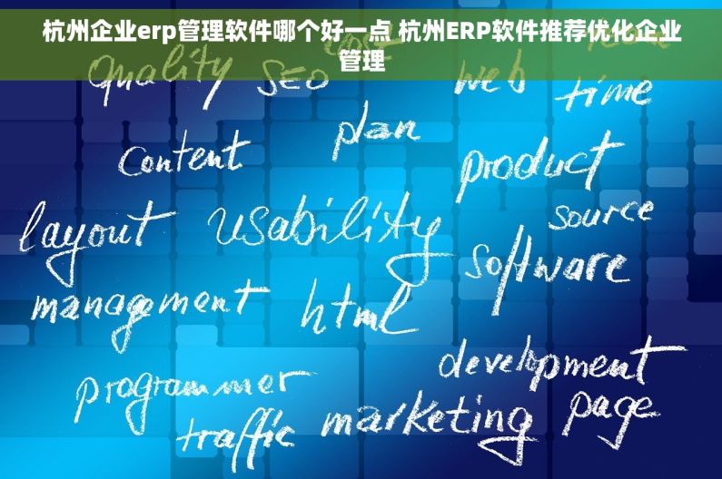 杭州企业erp管理软件哪个好一点 杭州ERP软件推荐优化企业管理