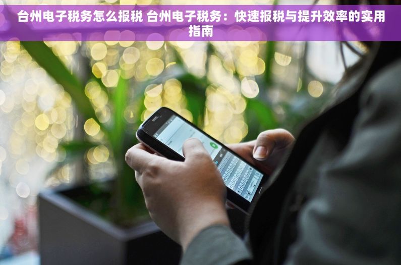 台州电子税务怎么报税 台州电子税务：快速报税与提升效率的实用指南