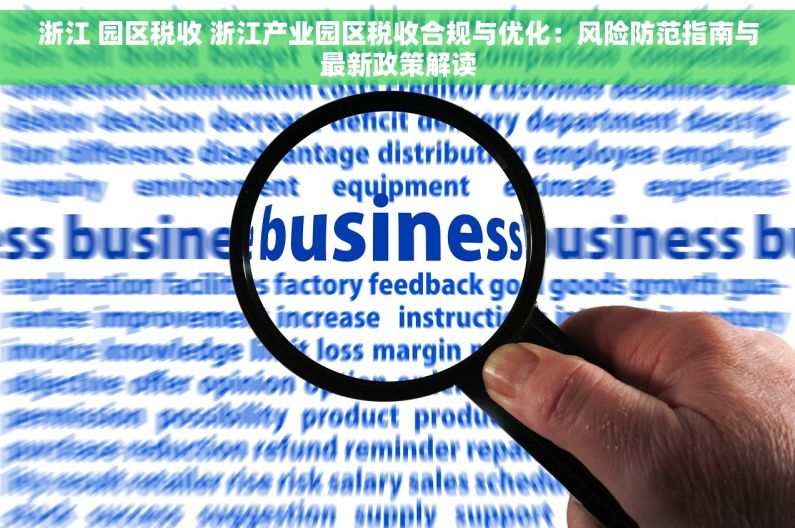 浙江 园区税收 浙江产业园区税收合规与优化：风险防范指南与最新政策解读