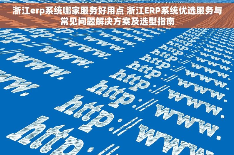 浙江erp系统哪家服务好用点 浙江ERP系统优选服务与常见问题解决方案及选型指南