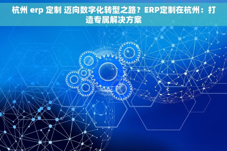 杭州 erp 定制 迈向数字化转型之路？ERP定制在杭州：打造专属解决方案