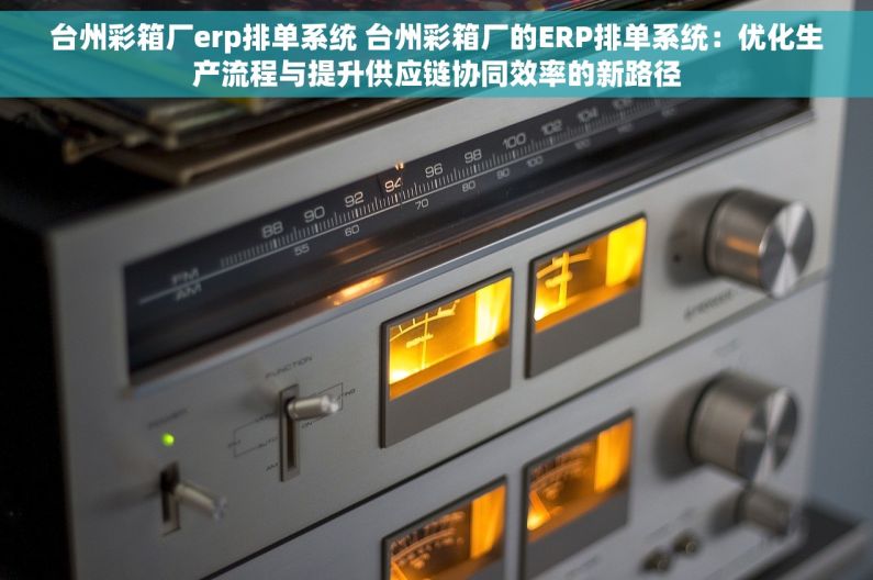 台州彩箱厂erp排单系统 台州彩箱厂的ERP排单系统：优化生产流程与提升供应链协同效率的新路径