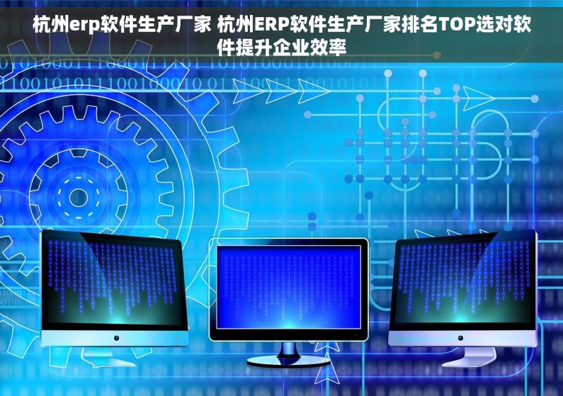 杭州erp软件生产厂家 杭州ERP软件生产厂家排名TOP选对软件提升企业效率