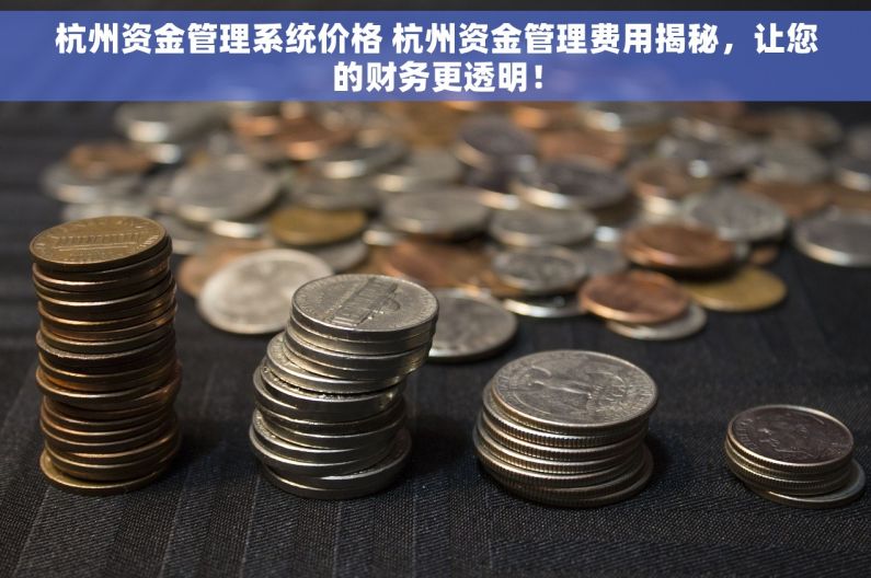 杭州资金管理系统价格 杭州资金管理费用揭秘，让您的财务更透明！