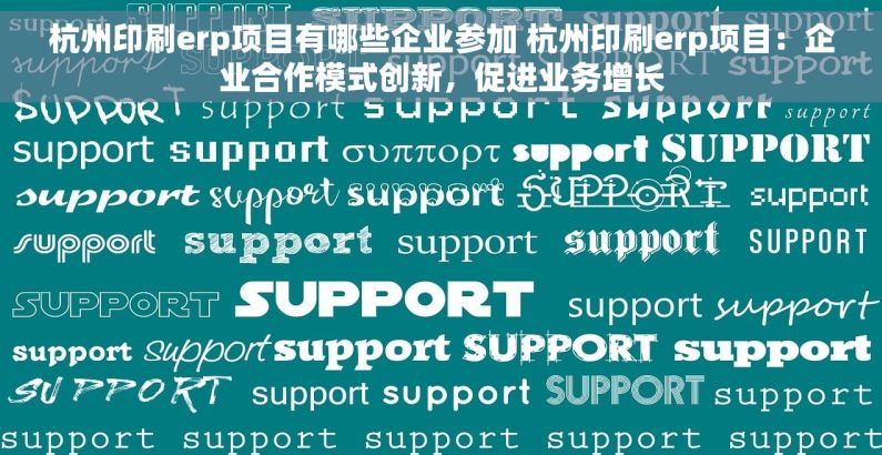 杭州印刷erp项目有哪些企业参加 杭州印刷erp项目：企业合作模式创新，促进业务增长