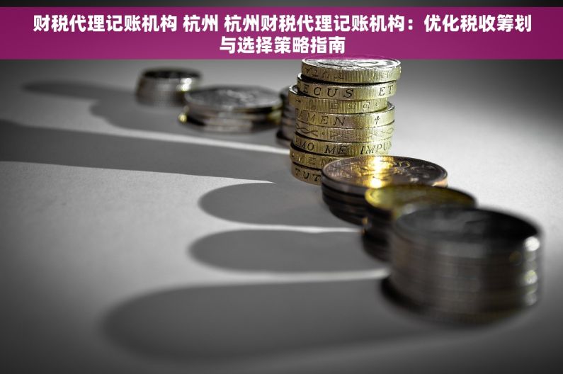 财税代理记账机构 杭州 杭州财税代理记账机构：优化税收筹划与选择策略指南