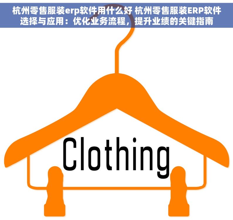 杭州零售服装erp软件用什么好 杭州零售服装ERP软件选择与应用：优化业务流程，提升业绩的关键指南