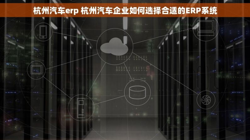 杭州汽车erp 杭州汽车企业如何选择合适的ERP系统