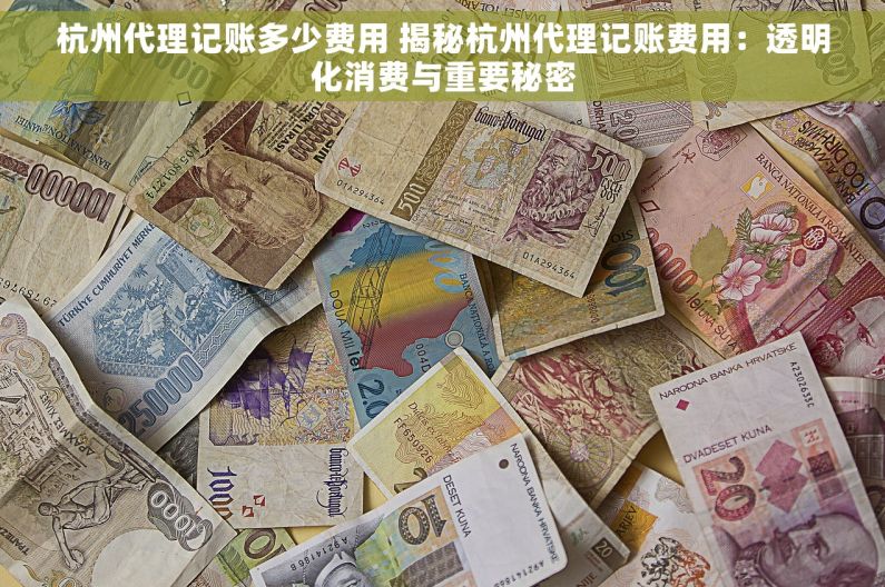 杭州代理记账多少费用 揭秘杭州代理记账费用：透明化消费与重要秘密