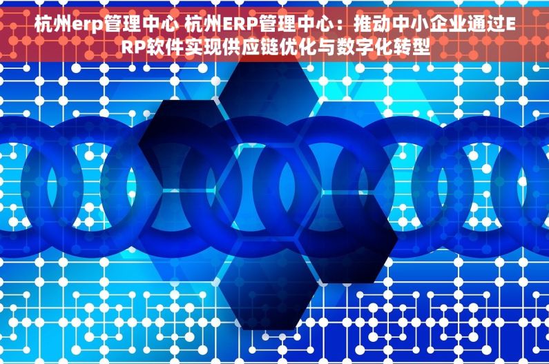 杭州erp管理中心 杭州ERP管理中心：推动中小企业通过ERP软件实现供应链优化与数字化转型