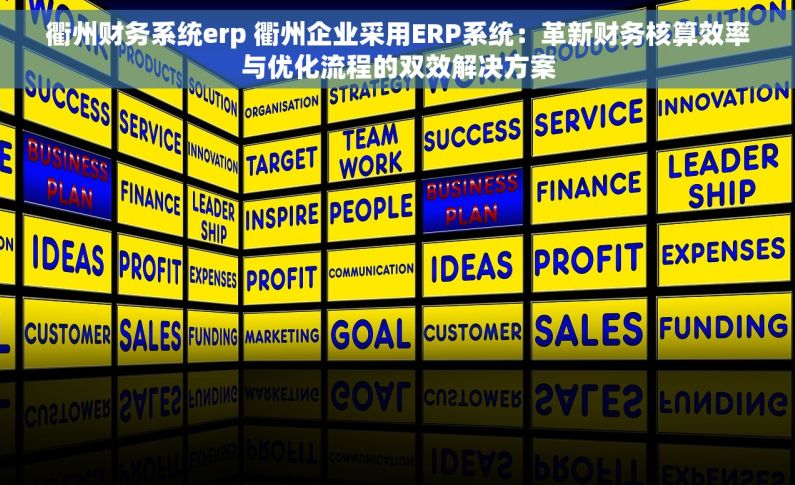 衢州财务系统erp 衢州企业采用ERP系统：革新财务核算效率与优化流程的双效解决方案