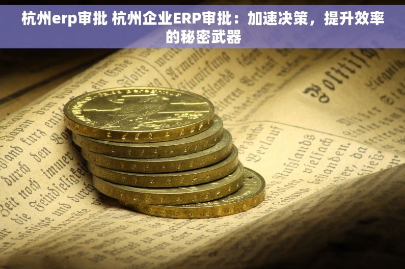 杭州erp审批 杭州企业ERP审批：加速决策，提升效率的秘密武器