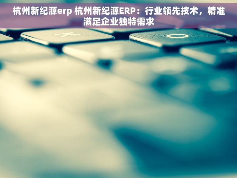 杭州新纪源erp 杭州新纪源ERP：行业领先技术，精准满足企业独特需求