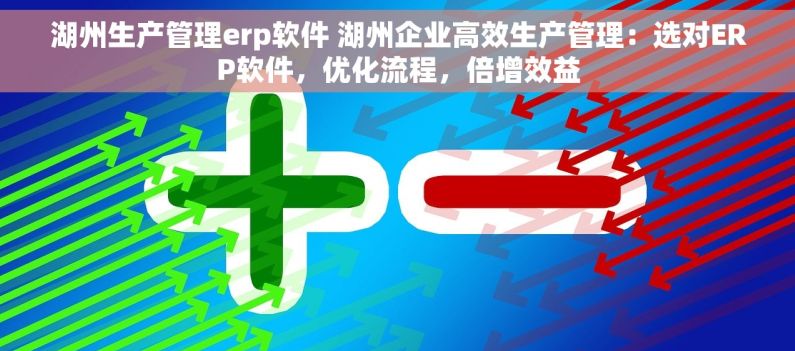 湖州生产管理erp软件 湖州企业高效生产管理：选对ERP软件，优化流程，倍增效益