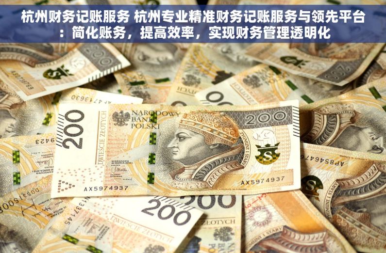 杭州财务记账服务 杭州专业精准财务记账服务与领先平台：简化账务，提高效率，实现财务管理透明化