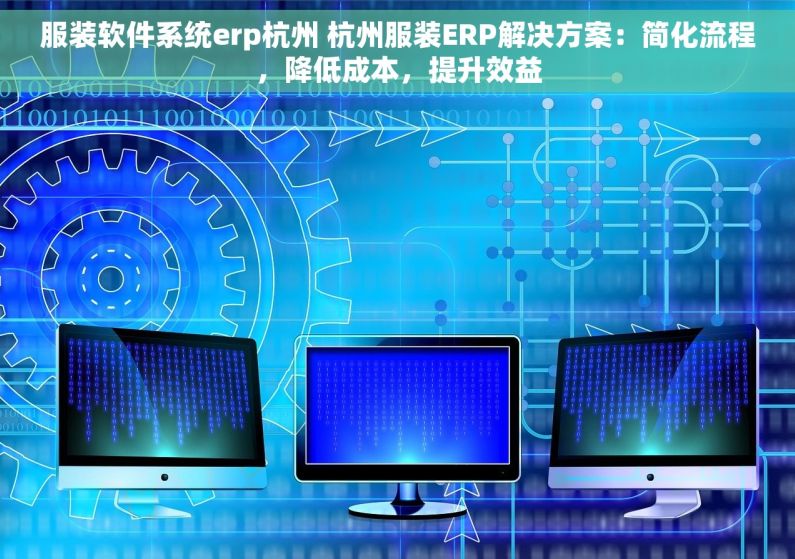 服装软件系统erp杭州 杭州服装ERP解决方案：简化流程，降低成本，提升效益