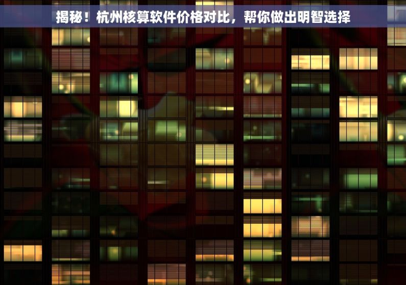 揭秘！杭州核算软件价格对比，帮你做出明智选择