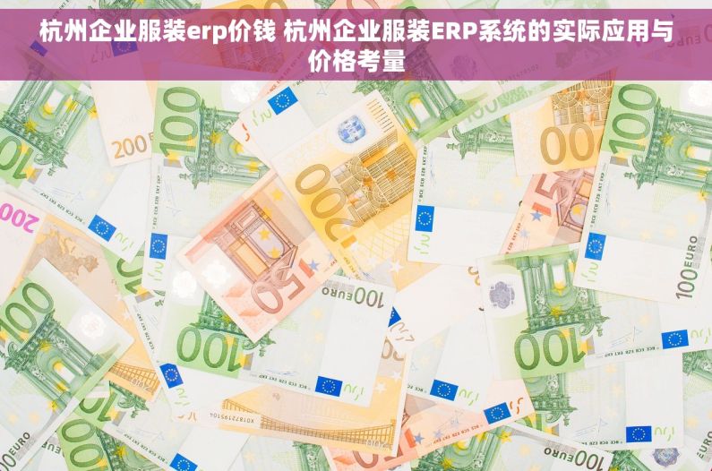 杭州企业服装erp价钱 杭州企业服装ERP系统的实际应用与价格考量