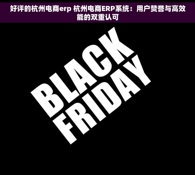 好评的杭州电商erp 杭州电商ERP系统：用户赞誉与高效能的双重认可
