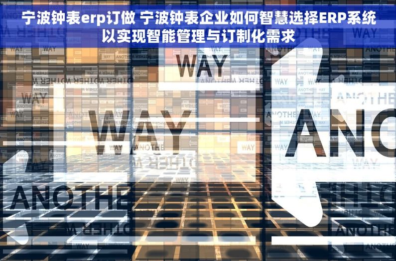 宁波钟表erp订做 宁波钟表企业如何智慧选择ERP系统以实现智能管理与订制化需求