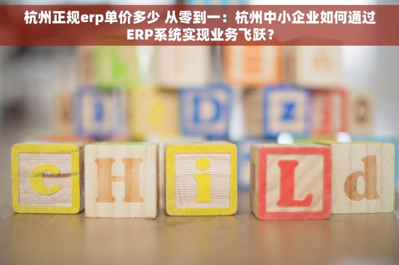杭州正规erp单价多少 从零到一：杭州中小企业如何通过ERP系统实现业务飞跃？