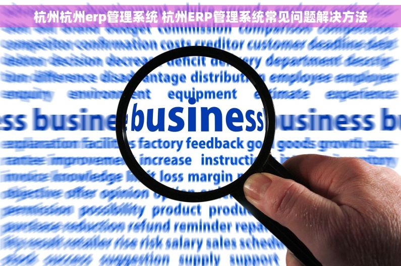 杭州杭州erp管理系统 杭州ERP管理系统常见问题解决方法
