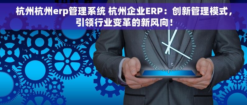 杭州杭州erp管理系统 杭州企业ERP：创新管理模式，引领行业变革的新风向！