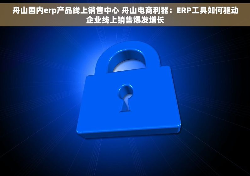 舟山国内erp产品线上销售中心 舟山电商利器：ERP工具如何驱动企业线上销售爆发增长