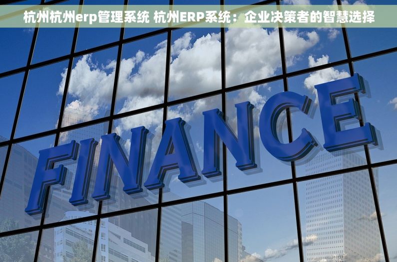 杭州杭州erp管理系统 杭州ERP系统：企业决策者的智慧选择