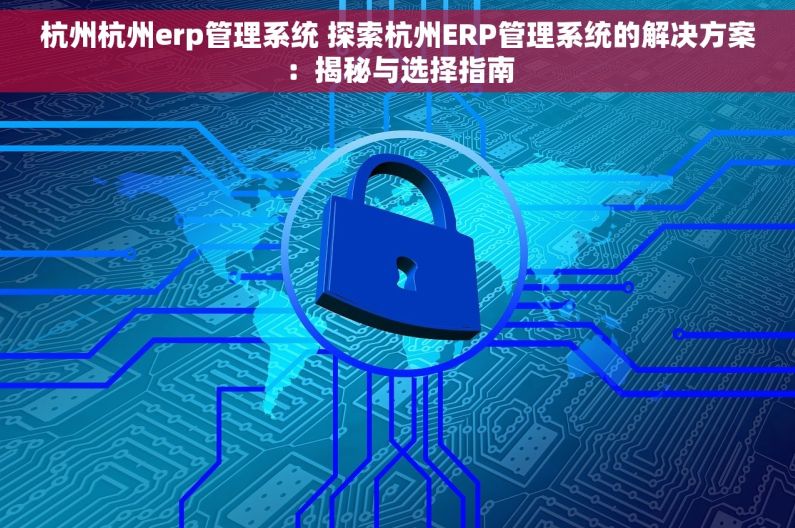 杭州杭州erp管理系统 探索杭州ERP管理系统的解决方案：揭秘与选择指南