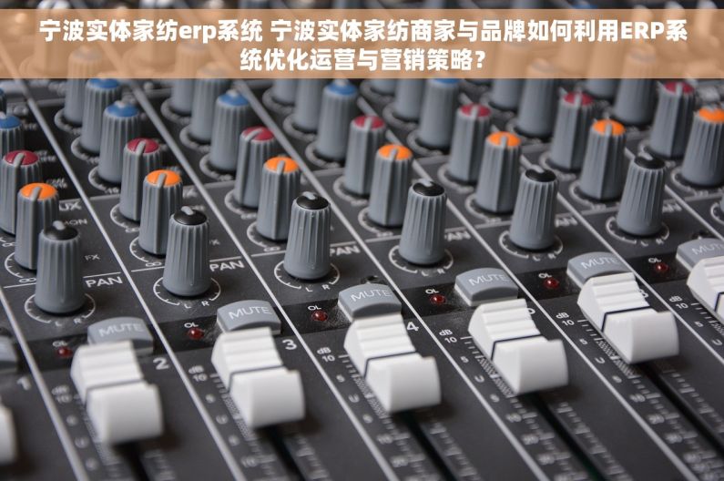 宁波实体家纺erp系统 宁波实体家纺商家与品牌如何利用ERP系统优化运营与营销策略？