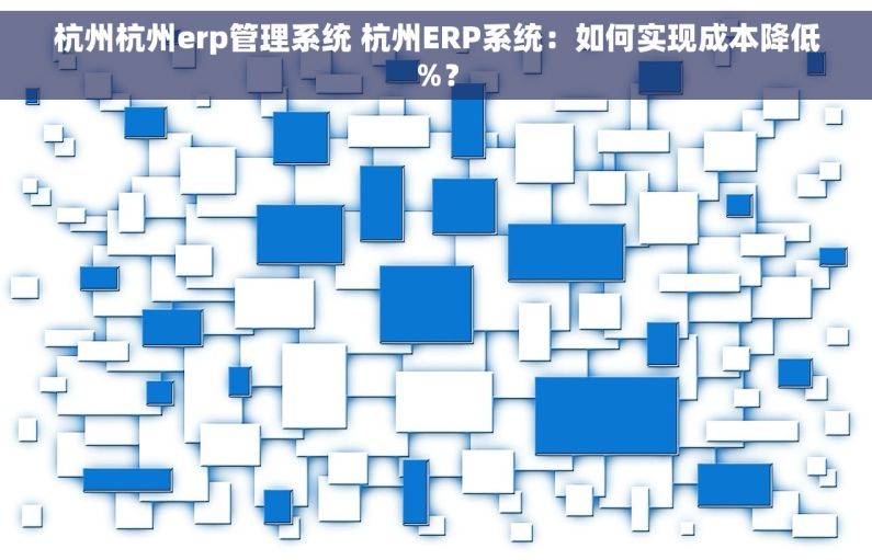 杭州杭州erp管理系统 杭州ERP系统：如何实现成本降低%？